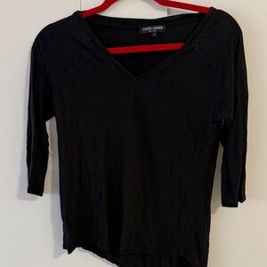 David Lerner Classic Black Long Sleeve Top